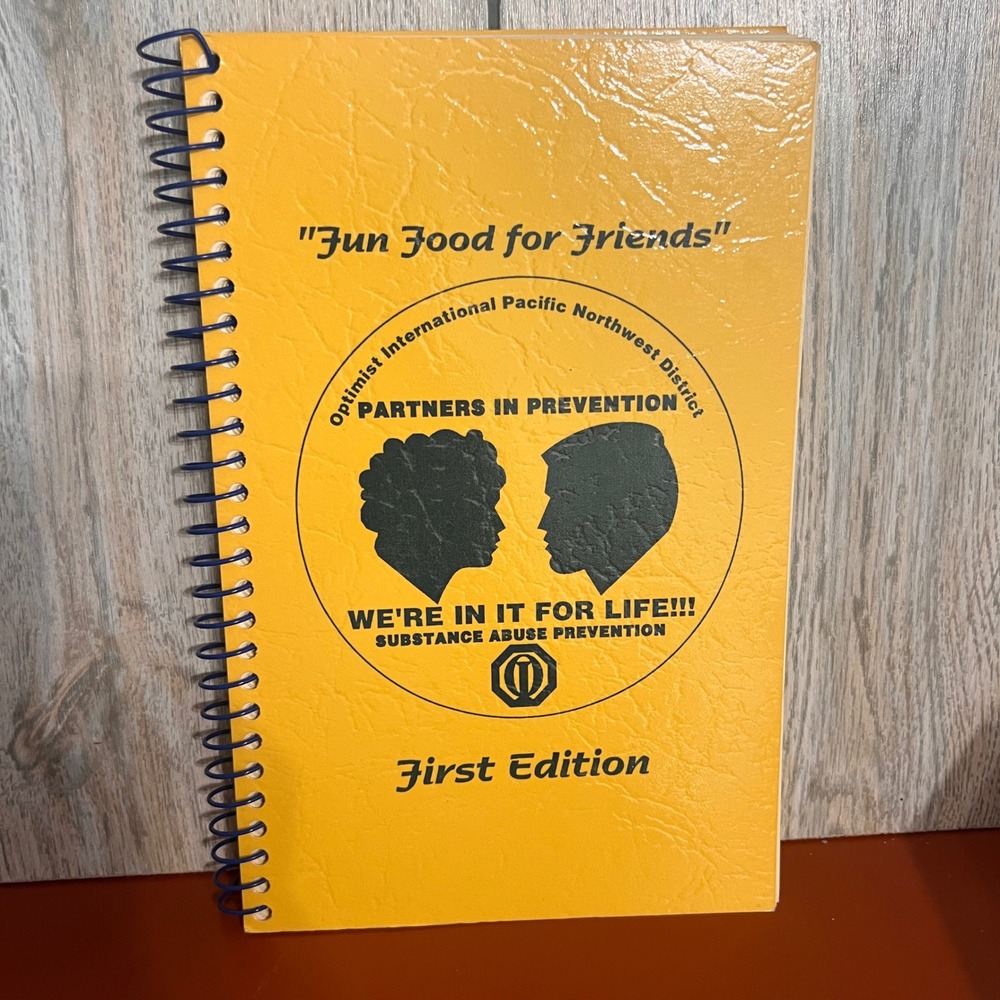 Vintage Fun Food for Friends Cookbook Optimist International PNW First Edition
